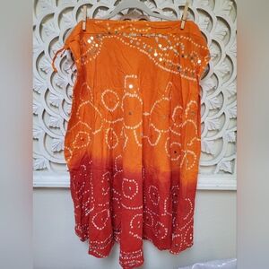 Raj Deadstock Vintage She-sha Mirror Tie Dye Skirt OSFM NWT